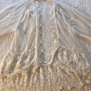 Cream Lace Cardigan